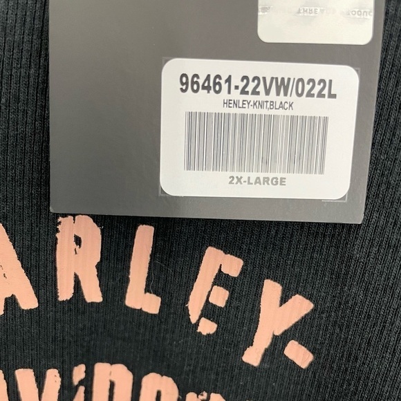 HARLEY-DAVIDSON Timeless Holdout Henley Ribbed Top Black NWT - Picture 9 of 13